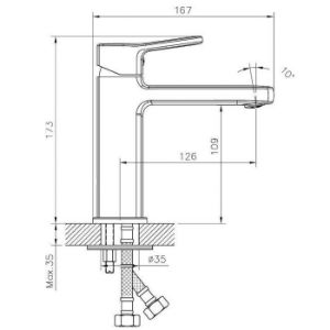 Obrazek Bateria umywalkowa Silva chrom