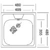 Obrazek Zlewozmywak stalowy jednokomorowy Classic EC144 480/480 plus syfon