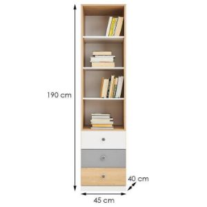 Obrazek Regał Pixel PX6 dąb biszpotowy/biały lux/szary