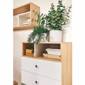 Obrazek Regał Pixel PX6 dąb biszpotowy/biały lux/szary