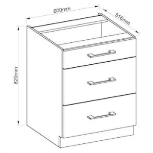 Obrazek Szafka kuchenna Vigo biały HG 60d 3s Bb