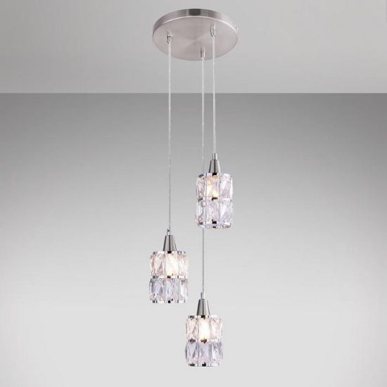 Obrazek Lampa wisząca 15760-3 chrom kryształ LW3