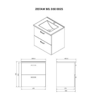 Obrazek Zestaw szafka łazienkowa z umywalką Bel D50 0D2S