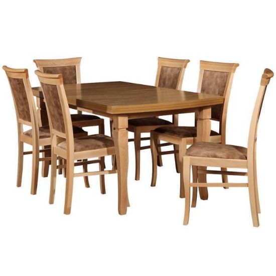 Obrazek Zestaw stół i krzesła Klaudiusz 1+6 st34 160x90+40 + W110 buk lakier