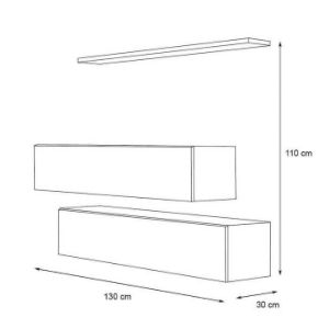 Obrazek Komoda+Półka Switch Sb II Biały/Grafit/Biały