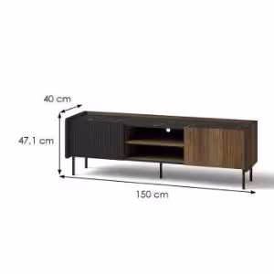 Obrazek Komoda RTV Prestigo P7 2d Orzech War/San Seb/Czarny Mat