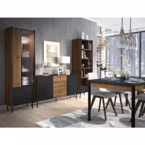 Obrazek Komoda RTV Prestigo P7 2d Orzech War/San Seb/Czarny Mat