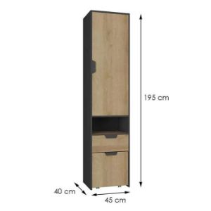 Obrazek Regał Nano Na3 Dąb Riviera/Grafit