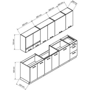 Obrazek Kuchnia Emily 260 czarny groszek bez blatu