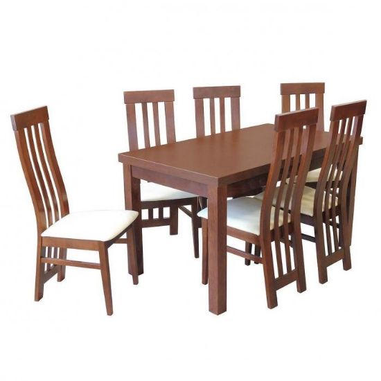 Obrazek Zestaw stół i krzesła Weronika 1+6 ST654 I kasztan KR810 BR2432 D1P EKO