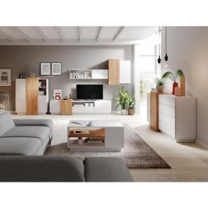 Obrazek Meblościanka 3d Biały/Dąb Craft Złoty