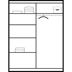 Obrazek SZAFA VISTA 150 BIAŁY/LUSTRO