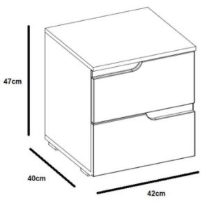 Obrazek Szafka nocna 32 Selene biały mat/ biały połysk