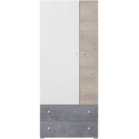 Obrazek Szafa Sigma 80 SI3 beton/biały/dąb