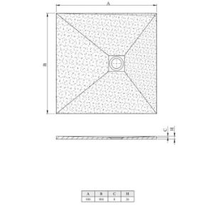 Obrazek Brodzik kwadratowy Opal 90/90/2.6 biały