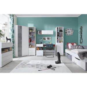 Obrazek Regał Sigma Si8 Biały Lux/Beton