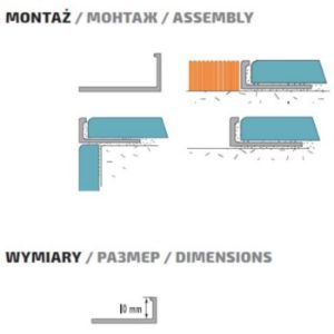 Obrazek Profil narożny L aluminiowy anodowany gold 10/250