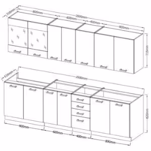 Obrazek Kuchnia Wiktoria chamonix/legno bez blatu