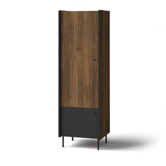 Obrazek Szafa Prestigo P2 2d Orzech War/San Seb/Czarny Mat