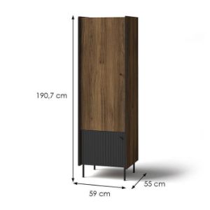 Obrazek Szafa Prestigo P2 2d Orzech War/San Seb/Czarny Mat