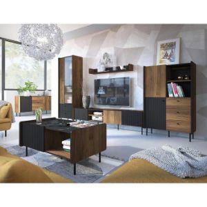 Obrazek Szafa Prestigo P2 2d Orzech War/San Seb/Czarny Mat