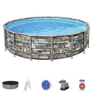 Obrazek Basen stelażowy cegła 4.88x1.22m z akcesoriami 56966