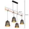 Obrazek Lampa 15451-4H czarno-złota Wood LW4