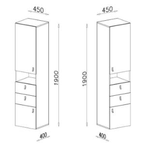 Obrazek Regał Planet PL4 biały/dąb/morski