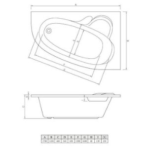 Obrazek Wanna Madura 170/110 prawa