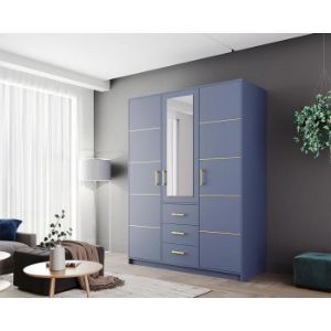 Obrazek Szafa Bali D3 Zgaszony Błękit/Lustro