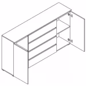 Obrazek Komoda Cosmo C06 4 szuflady 2 drzwi biały