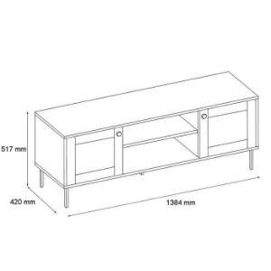 Obrazek Szafka RTV HENRY B 2D dąb wotan/czarny