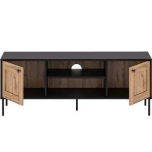 Obrazek Szafka RTV HENRY B 2D dąb wotan/czarny