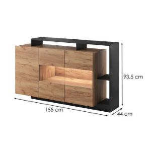 Obrazek Komoda Alva Dąb Craft Złoty/Antracyt