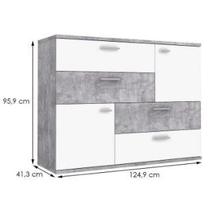 Obrazek Komoda Skive Beton Jasny/Biały