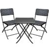 Obrazek Komplet stół kwadratowy + 2 krzesła czarne