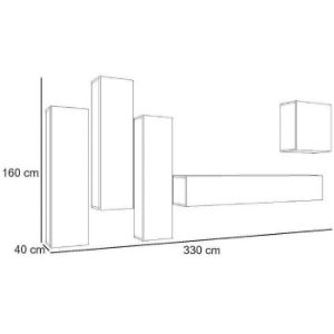 Obrazek Meblościanka Switch III Graft/Biały
