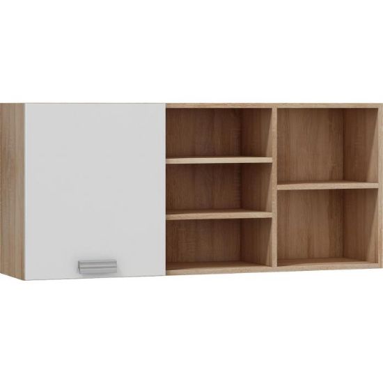 Obrazek Półka Solo (sonoma jasna/biały połysk)