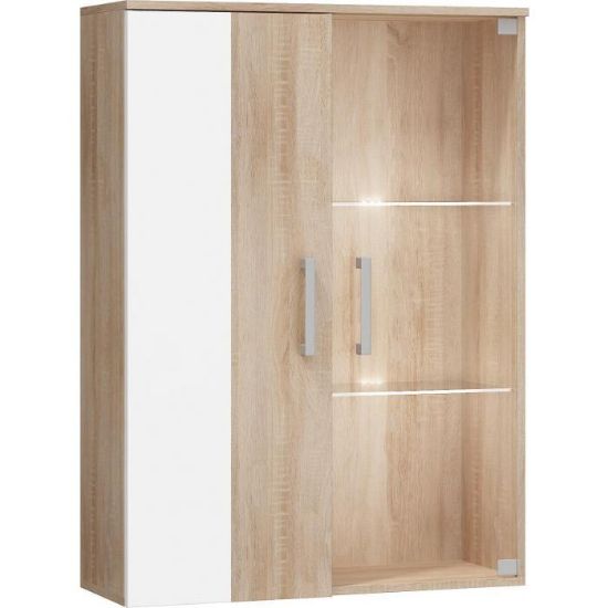 Obrazek Szafka wisząca Stella (sonoma jasna/biały połysk)