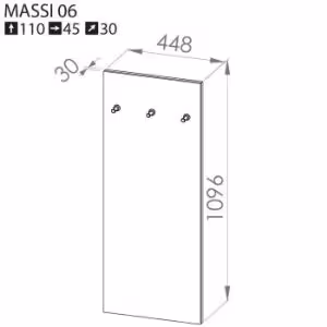Obrazek Wieszak tapicerowany 110x45 Massi 06 szary