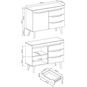 Obrazek Komoda NORDI NKSZ107 biały