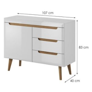 Obrazek Komoda NORDI NKSZ107 biały