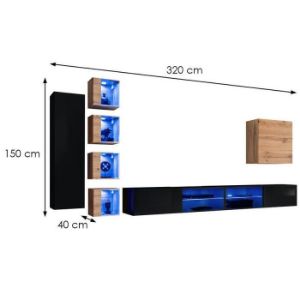 Obrazek Meblościanka Switch Xxvi Czarny/Wotan