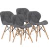 Obrazek Zestaw 4 Krzeseł Lago Ekoskóra Szare/Nogi Drewno 1248