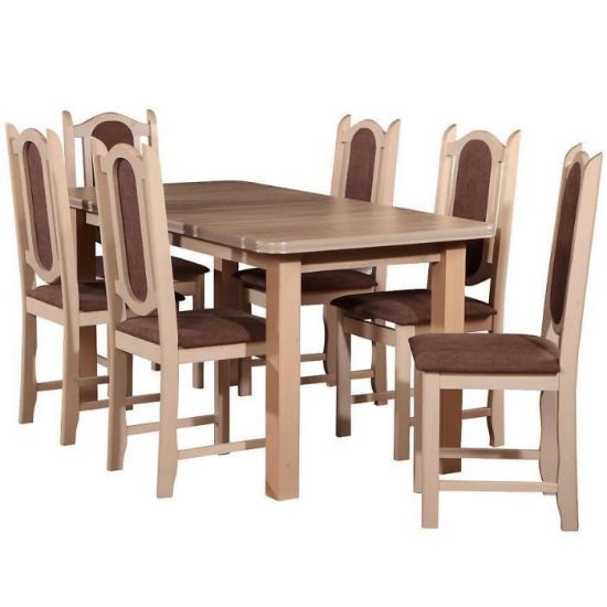 Obrazek Zestaw stół i krzesła Zoe 1+6 st11 160x80+40 +W1 sonoma