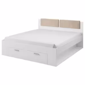 Obrazek Łóżko Galaxy 52 180/200 z szufl zagłowie tapicerowane białe (abisko)
