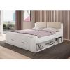 Obrazek Łóżko Galaxy 52 180/200 z szufl zagłowie tapicerowane białe (abisko)