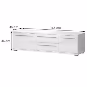 Obrazek Szafka RTV Piano TV165-2K2F/PN-70/KA/70 lakierowane crystal white
