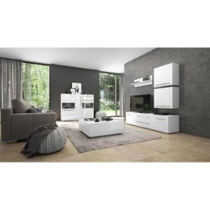 Obrazek Szafka RTV Piano TV165-2K2F/PN-70/KA/70 lakierowane crystal white