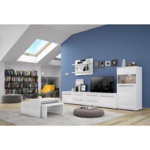 Obrazek Szafka RTV Piano TV165-2K2F/PN-70/KA/70 lakierowane crystal white